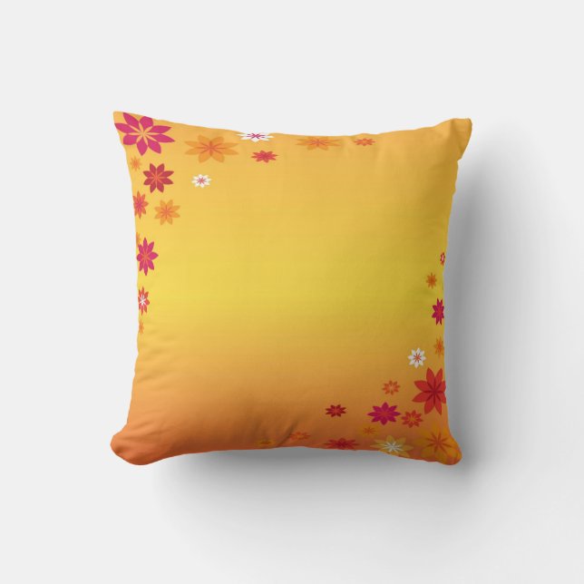 Blommigt Orange American Mojo Pillow Kudde (Framsida)