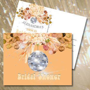 Blommigt Orange Disco Boll Möhippa Vykort