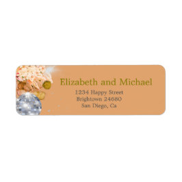 Blommigt Orange Elegant Eucalyptus Disco Returadress Etikett