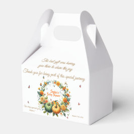 Blommigt Orange för höstGrönt  Pumpkin Baby Shower Presentaskar