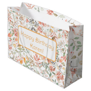 Blommigt Orange Grönt &Rosa Anpassningsbar Grattis