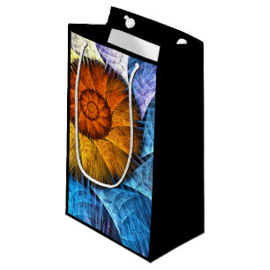 Blommigt Orange Gult Blue Abstrakt Art