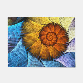Blommigt Orange Gult Blue Abstrakt Art