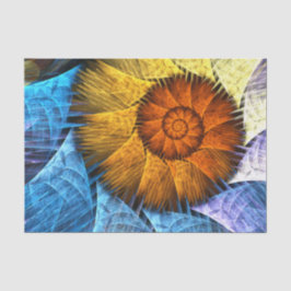 Blommigt Orange Gult Blue Abstrakt Art