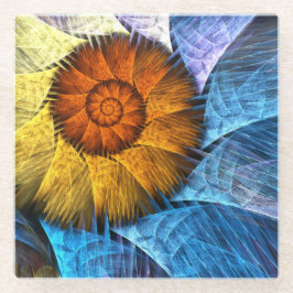 Blommigt Orange Gult Blue Abstrakt Art