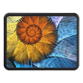 Blommigt Orange Gult Blue Abstrakt Art Dragkroksskydd