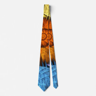 Blommigt Orange Gult Blue Abstrakt Art Slips