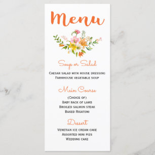 Blommigt Orange Menu Lily Flowers - Rosa Gult Meny