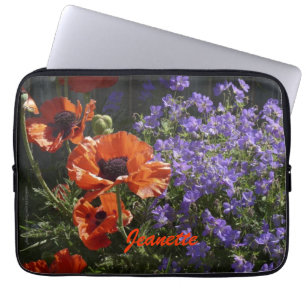 Blommigt Orange Poppies Flowers Computer Laptop Fodral