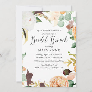 Blommigt Orange Sent Summer Bröllop Möhippa Brunch Inbjudningar
