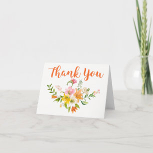 Blommigt Orange Tack Lily Flowers Rosa Kort