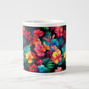 Blommigt Orange Tropical Flowers Löv-66771 Jumbo Mugg