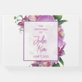 Blommigt orchids Bröllop Guestbook Gästböcker