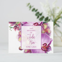Blommigt Orchids Bröllop OSA Kort