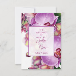 Blommigt Orchids Bröllop OSA Kort