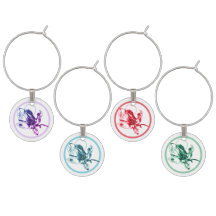 Blommigt Orchids Wine Charm Set