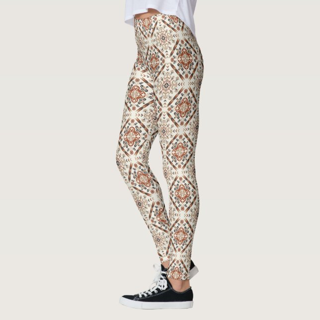 Blommigt Oriental Ethnic Mönster Leggings (Vänster)