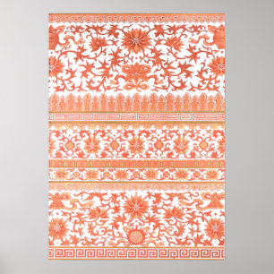 Blommigt Ornament Asian Stil Poster av Owen Jones