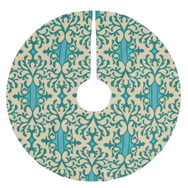 Blommigt Ornament: Fashionable Modern Seamless Julgransmatta Borstad Polyester (Framsidan)