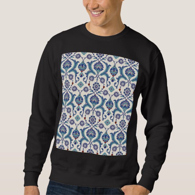 Blommigt Ornament: Traditional Arabiska Mönster. Lång Ärmad Tröja (Framsida)