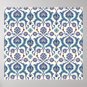 Blommigt Ornament: Traditional Arabiska Mönster. Poster