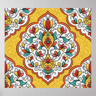Blommigt Ornament: Turkiska indianska motifs. Poster