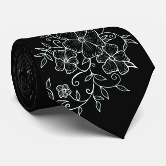 Blommigt Ornaments Black Neck Tie Slips
