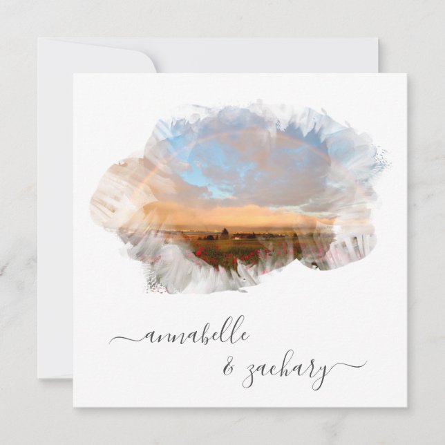 *~* BLOMMIGT + OSA - QR RAINBOW AR11 BEACH WEDDING INBJUDNINGAR (Framsida)