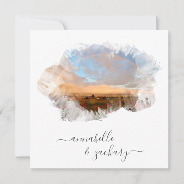 ** BLOMMIGT + OSA - QR RAINBOW AR11 BEACH WEDDING INBJUDNINGAR (Framsida)