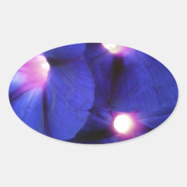 Blommigt Oval Sticker Ovalt Klistermärke