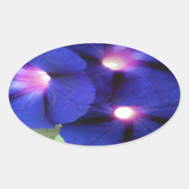 Blommigt Oval Sticker Ovalt Klistermärke