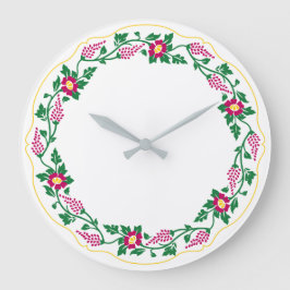 Blommigt oval stor klocka