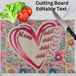 Blommigt över utskrift av Namn Mamma-barn