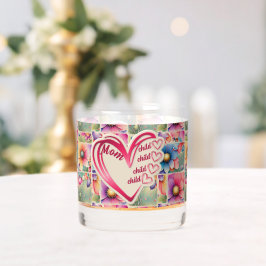 Blommigt över utskrift av Namn Mamma-barn