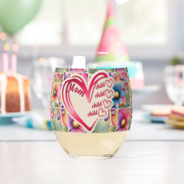 Blommigt över utskrift av Namn Mamma-barn