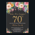 Blommigt Överraskande 70:e födelsedagsinbjudan Gul Inbjudningar<br><div class="desc">Blommigt Överraskning 70:e födelsedagsinbjudan till kvinnor. Vattenfärgad Blommigt blomma. Svarta och Guld Glitter. Rosa,  Gult,  Orange,  Lila blomma. Vuxen Birthday. Om du vill göra ytterligare anpassningar klickar du på knappen "Anpassa" och användor verktyg som är utformat för att ändra mallen.</div>