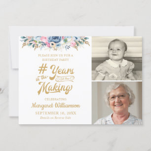 Blommigt PÅ födelsedagen I SKAPAR 2 foto Inbjudningar