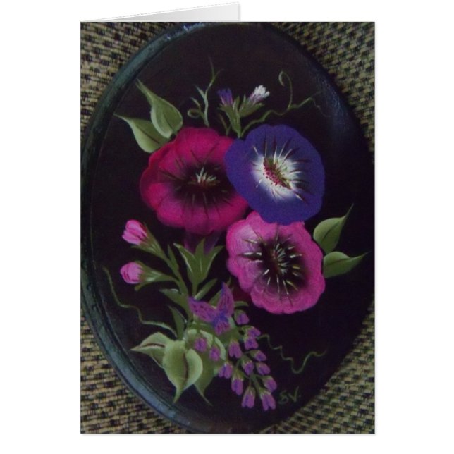 "Blommigt på svart ", OBS Kort (Framsidan)
