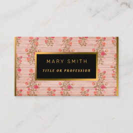 Blommigt på Wood Guld Anpassa Professionell Modern Visitkort