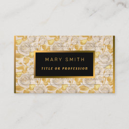 Blommigt på Wood Guld Anpassa Professionell Modern Visitkort