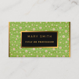 Blommigt på Wood Guld Anpassa Professionell Modern Visitkort