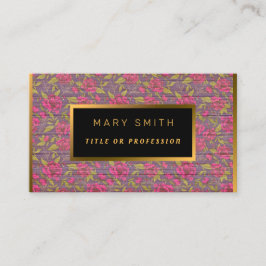 Blommigt på Wood Guld Anpassa Professionell Modern Visitkort