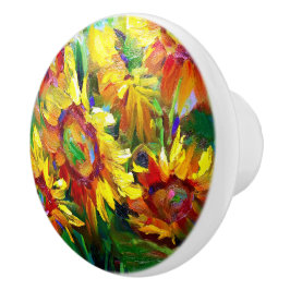 Blommigt Paintings keramiska knop Knopp