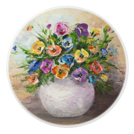 Blommigt Paintings keramiska knop Knopp