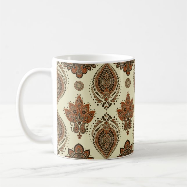 Blommigt paisley, Asiens textilvintage mönster. Kaffemugg (Vänster)