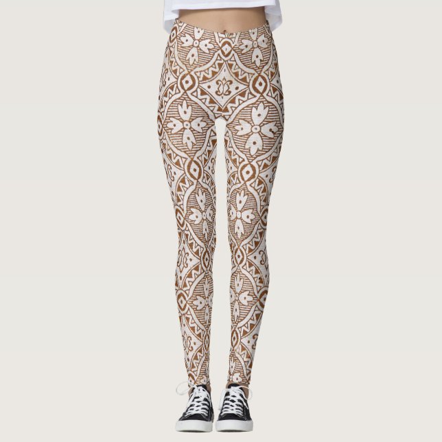 Blommigt Paisley Leggings (Framsida)