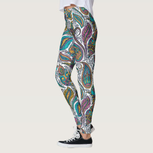 Blommigt paisley mönster leggings