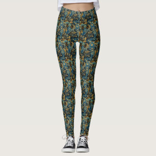 Blommigt Paisley Print Mönster Leggings