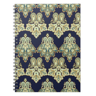 Blommigt paisley seamless mönster. illustration i anteckningsbok