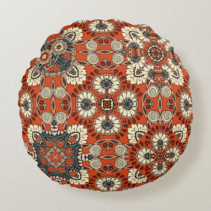Blommigt Paisley Tapestry Fabric Skriv ut Rund Kudde